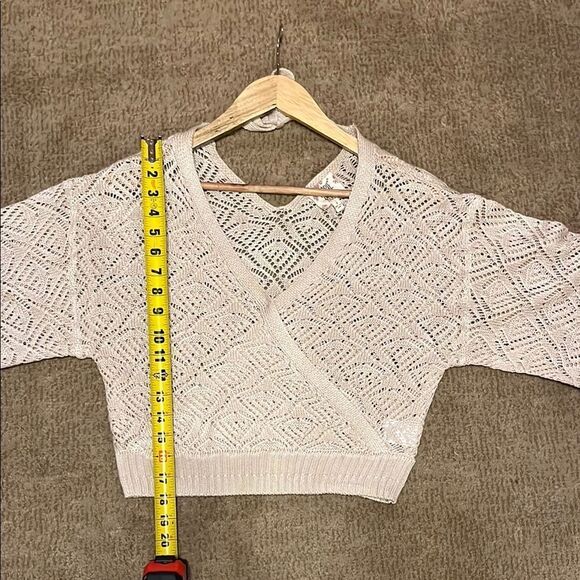 Hippie Rose Cream V-Neck Sweater - Picture 11 of 12